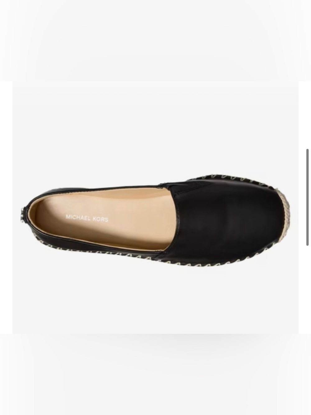 Michael Kors Black Leather Slip-On Espadrille